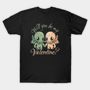 Cthulhus Holding Hands - Valentine Cthulhu #6 T-Shirt